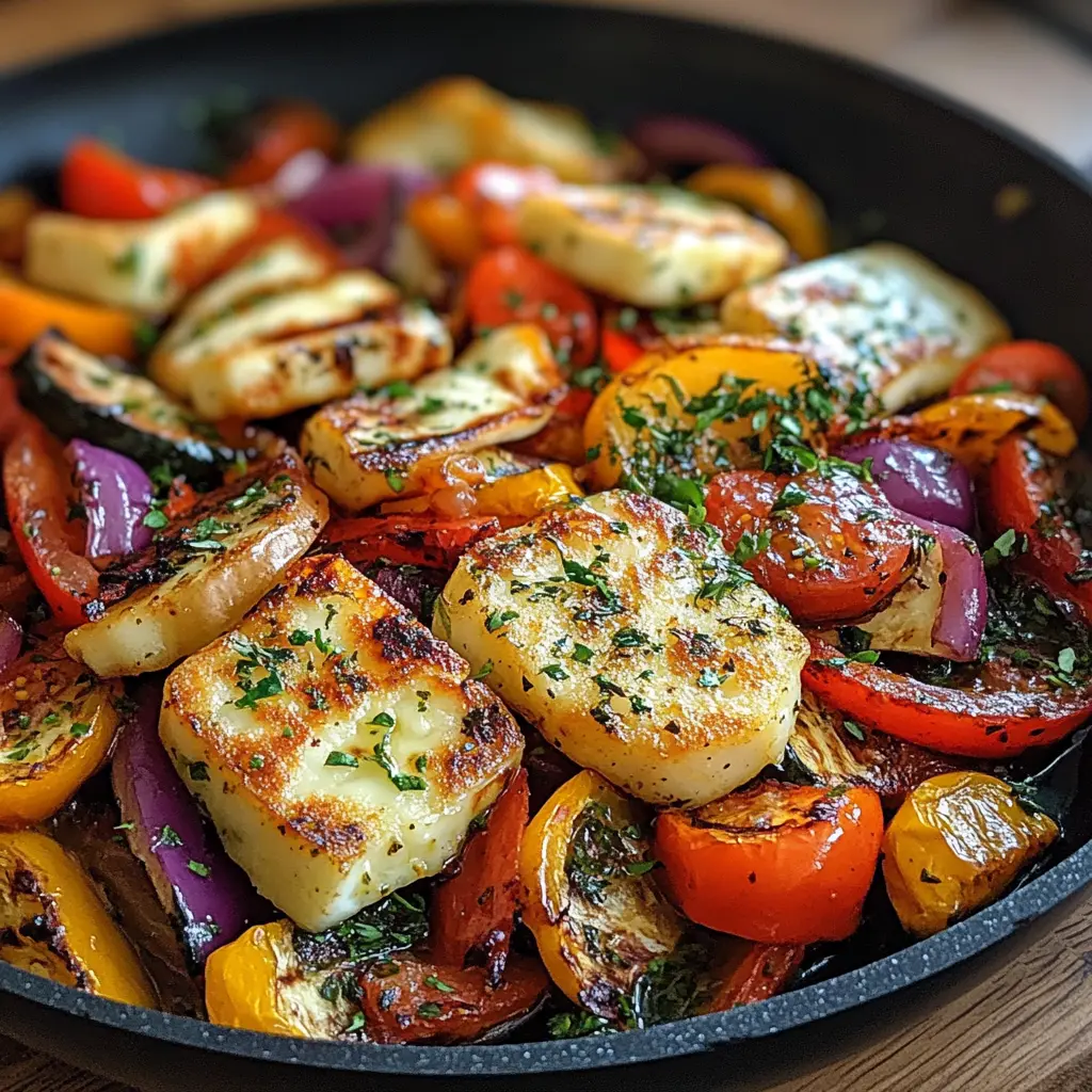 Mediterrane Gemüsepfanne mit Halloumi